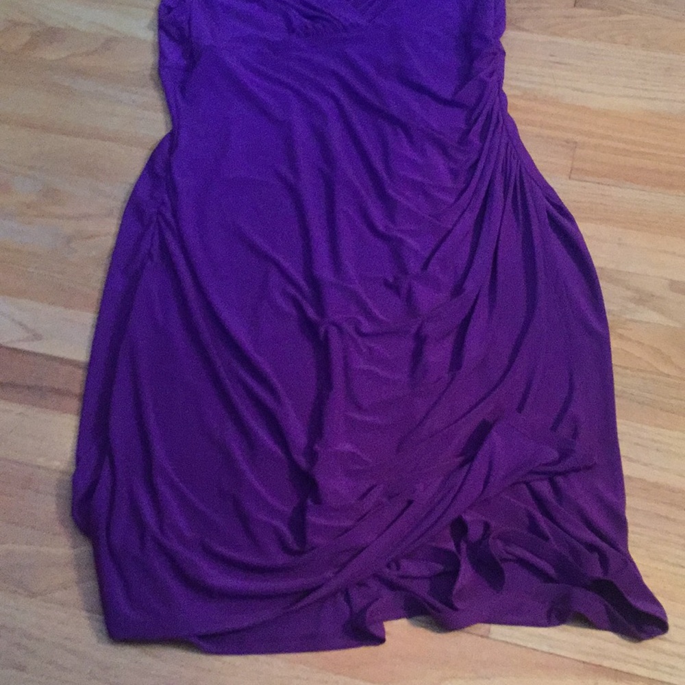 American living 16 dress purple cap sleeve ruched - Picture 4 of 5
